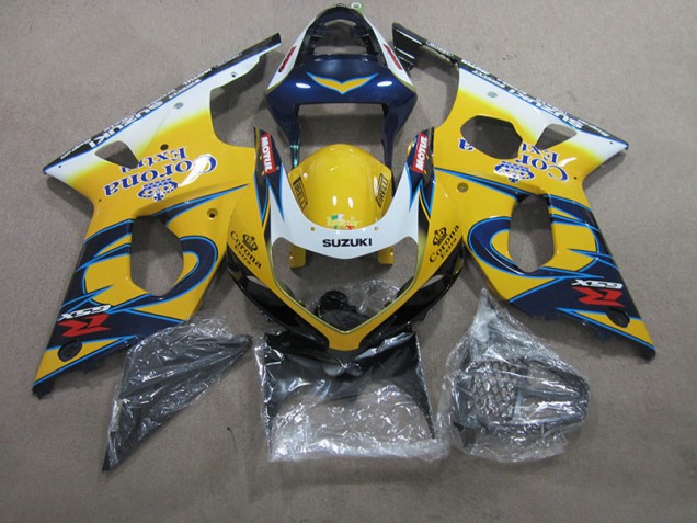 Amarelo Azul Corona Extra Carenagem GSXR 1000 K1 00-02 Amarelo Azul Corona Extra Carenagem GSXR 1000 K1 00-02