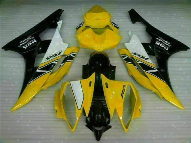 Amarelo Preto Kit Completo Carenagem R6 06-07 Amarelo Preto Kit Completo Carenagem R6 06-07