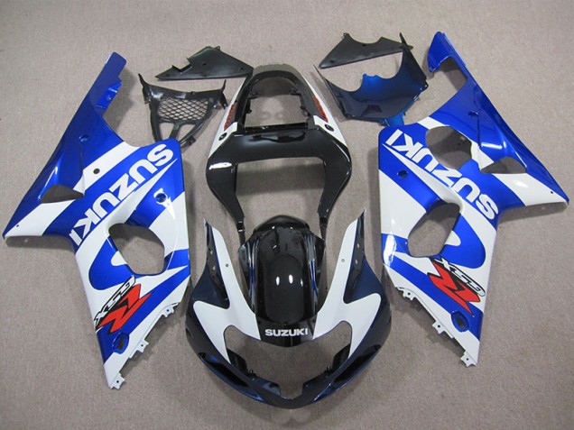 Azul Branco Decalque Kit Completo Carenagem GSXR 1000 K1 00-02 Azul Branco Decalque Kit Completo Carenagem GSXR 1000 K1 00-02