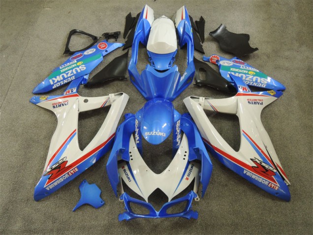 Azul Branco & Decalques Carenagem GSXR 600 K8 08-10 Azul Branco & Decalques Carenagem GSXR 600 K8 08-10