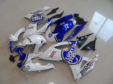 Azul Branco Lucky Strike Motul 34 Carenagem GSXR 750 K6 06-07