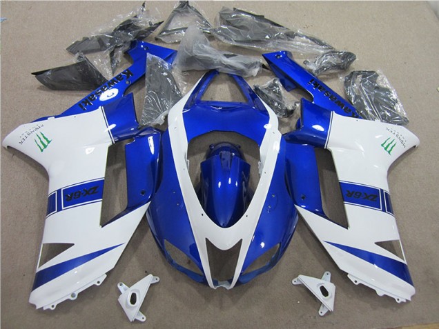 Azul Branco Monster Carenagem ZX6R 07-08 Azul Branco Monster Carenagem ZX6R 07-08