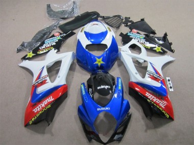 Azul Branco Rockstar Carenagem GSXR 1000 K7 07-08
