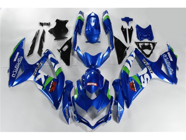 Azul Branco Verde Carenagem GSXR 600 / 750 K8 08-10 Azul Branco Verde Carenagem GSXR 600 / 750 K8 08-10