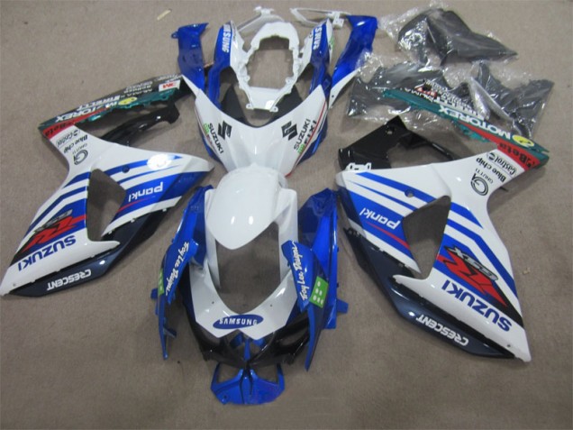 Branco Azul Samsung Carenagem GSXR 1000 K9 09-16 Branco Azul Samsung Carenagem GSXR 1000 K9 09-16