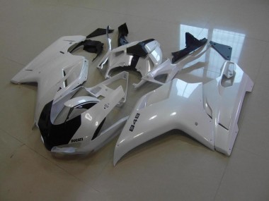 Branco Pérola Preto Listra Carenagem Ducati 848 1098 1198 07-14