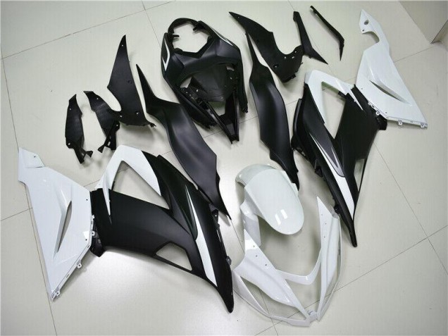 Branco Preto Abs Plásticos ZX6R 13-18 Branco Preto Abs Plásticos ZX6R 13-18