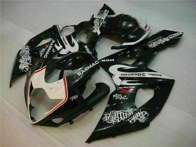 Branco Preto Kit Carenagem GSXR 1000 K5 05-06 Branco Preto Kit Carenagem GSXR 1000 K5 05-06