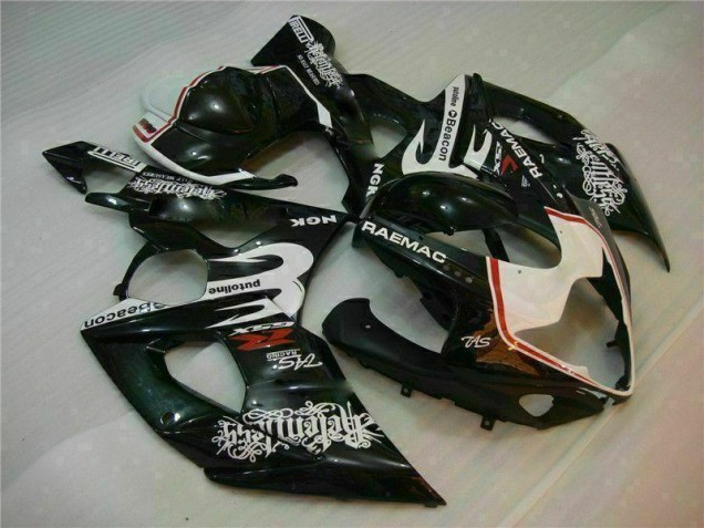Branco Preto Kit Carenagem GSXR 1000 K5 05-06 Branco Preto Kit Carenagem GSXR 1000 K5 05-06