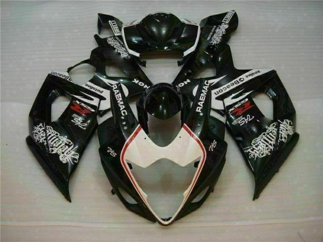Branco Preto Kit Carenagem GSXR 1000 K5 05-06 Branco Preto Kit Carenagem GSXR 1000 K5 05-06