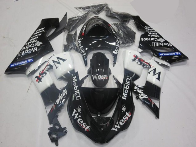 Branco Preto Kit Carenagem ZX10R 06-07 Branco Preto Kit Carenagem ZX10R 06-07