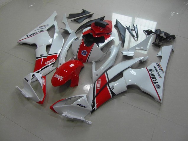 Branco Vermelho Estilo OEM Carenagem R6 08-16 Branco Vermelho Estilo OEM Carenagem R6 08-16
