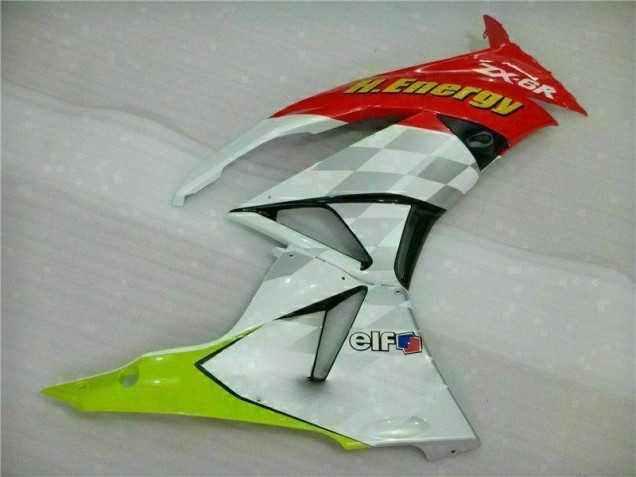 Branco Vermelho H. Energy Carenagem ZX6R 09-12 Branco Vermelho H. Energy Carenagem ZX6R 09-12