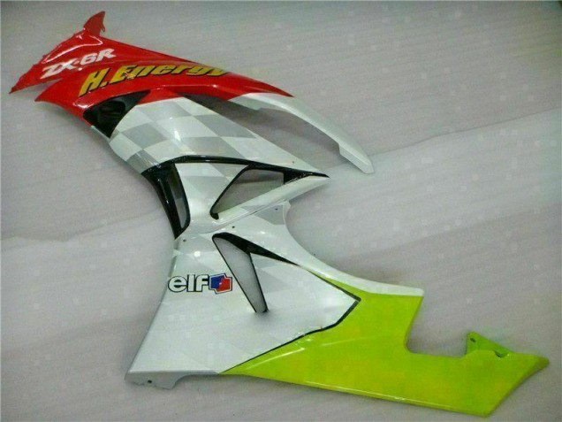Branco Vermelho H. Energy Carenagem ZX6R 09-12 Branco Vermelho H. Energy Carenagem ZX6R 09-12