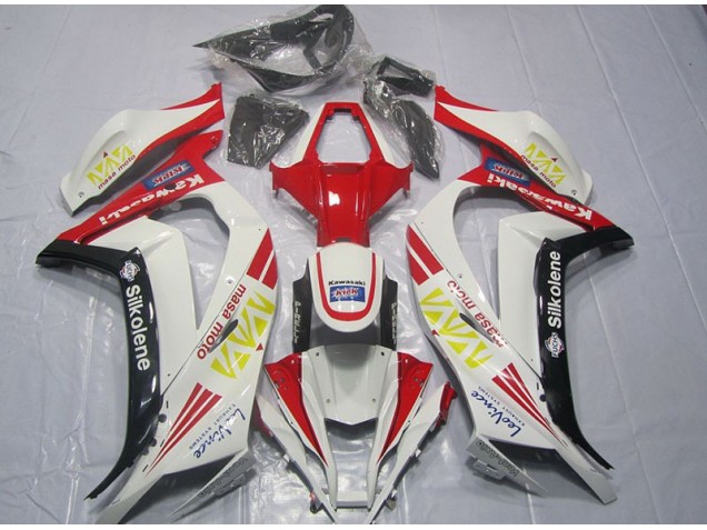 Branco Vermelho Silkolene Carenagem ZX10R 11-15 Branco Vermelho Silkolene Carenagem ZX10R 11-15