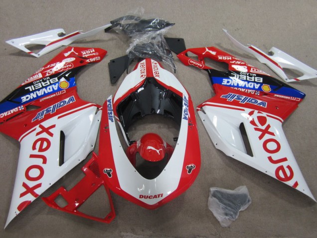 Branco Vermelho Xerox Carenagem Ducati 1098 07-14 Branco Vermelho Xerox Carenagem Ducati 1098 07-14