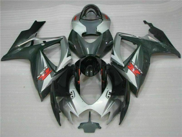 Prata Preto Carenagem GSXR 600 / 750 K6 06-07 Prata Preto Carenagem GSXR 600 / 750 K6 06-07