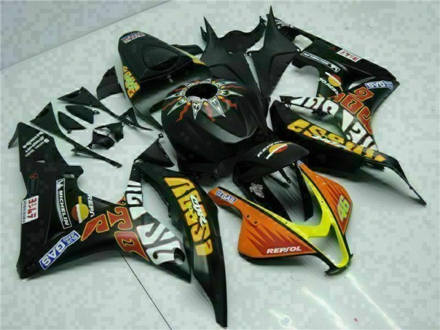Preto Amarelo Repsol 46 Carenagem CBR 600RR 07-08