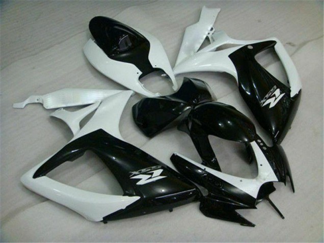 Preto Branco Carenagem GSXR 600 / 750 K6 06-07 Preto Branco Carenagem GSXR 600 / 750 K6 06-07
