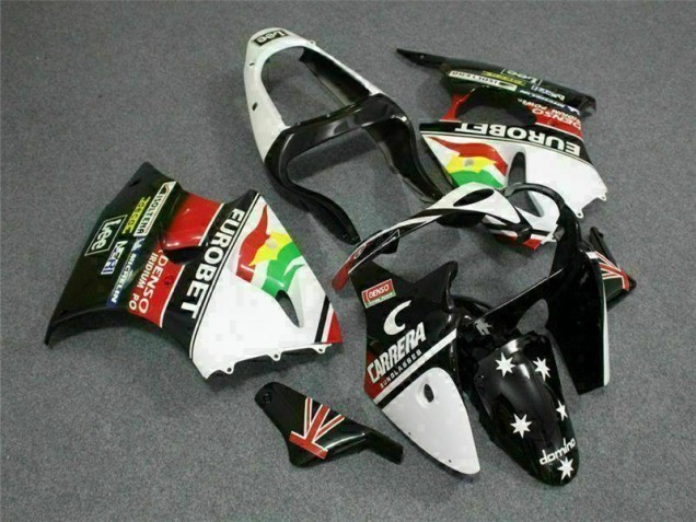 Preto Branco Eurobet Carenagem ZX6R 00-02 Preto Branco Eurobet Carenagem ZX6R 00-02