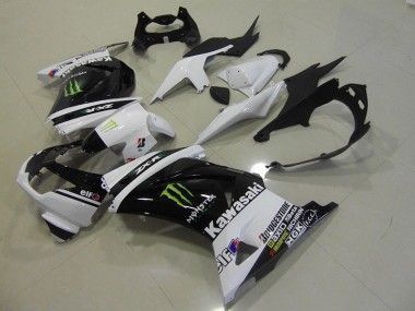 Preto Branco Monster Abs Kits Carenagem ZX 250R 08-12