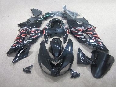 Preto Branco Vermelho Chama Carenagem ZX10R 06-07