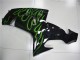 Preto Verde Chama Carenagem ZX10R 06-07 Preto Verde Chama Carenagem ZX10R 06-07