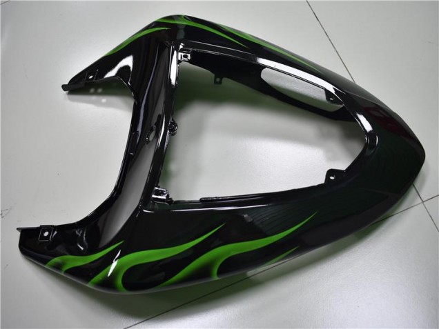 Preto Verde Chama Carenagem ZX10R 06-07 Preto Verde Chama Carenagem ZX10R 06-07