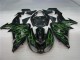 Preto Verde Chama Carenagem ZX10R 06-07 Preto Verde Chama Carenagem ZX10R 06-07