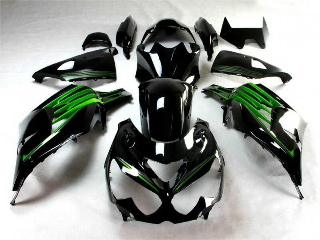 Preto Verde Kit Completo Carenagem EX250 08-12 Preto Verde Kit Completo Carenagem EX250 08-12