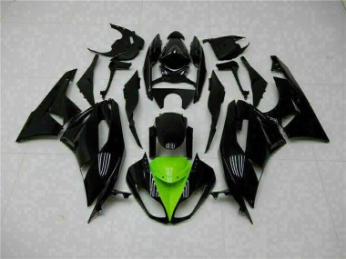 Preto Verde Kits Carenagem ZX6R 09-12