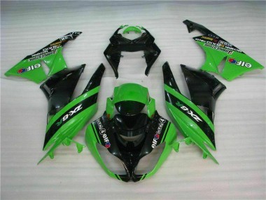 Preto Verde Kits Completo Carenagem ZX6R 09-12