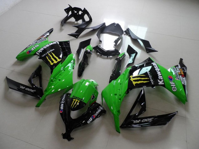 Preto Verde Monster Carenagem ZX 300R 13-16 Preto Verde Monster Carenagem ZX 300R 13-16
