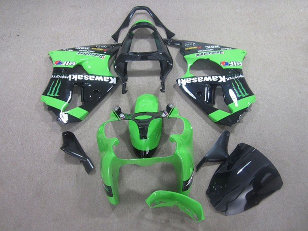 Preto Verde Monster Carenagem ZX6R 00-02 Preto Verde Monster Carenagem ZX6R 00-02