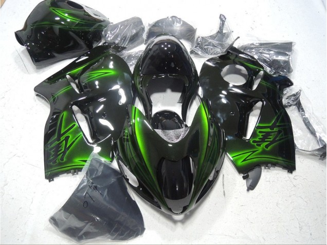 Preto Verde Plástico GSXR 1300 Hayabusa 96-07 Preto Verde Plástico GSXR 1300 Hayabusa 96-07