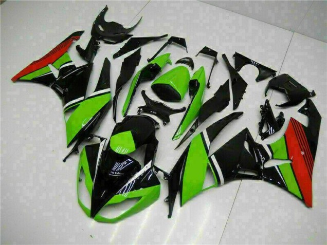 Preto Verde Vermelho Carenagem ZX6R 09-12 Preto Verde Vermelho Carenagem ZX6R 09-12