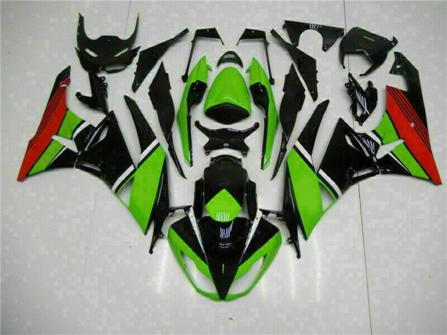 Preto Verde Vermelho Carenagem ZX6R 09-12 Preto Verde Vermelho Carenagem ZX6R 09-12