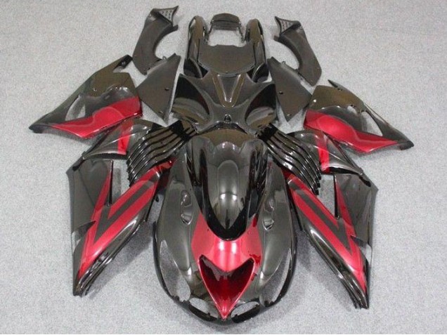 Preto Vermelho Abs Carenagem ZX14R ZZR 1400 06-11 Preto Vermelho Abs Carenagem ZX14R ZZR 1400 06-11