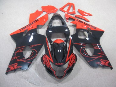 Preto Vermelho Carenagem GSXR 600 K4 04-05