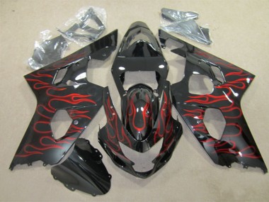 Preto Vermelho Chama Carenagem GSXR 600 K4 04-05