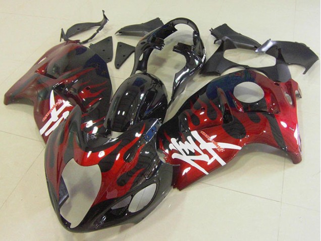 Preto Vermelho Chama Kits Carenagem GSXR 1300 Hayabusa 96-07
