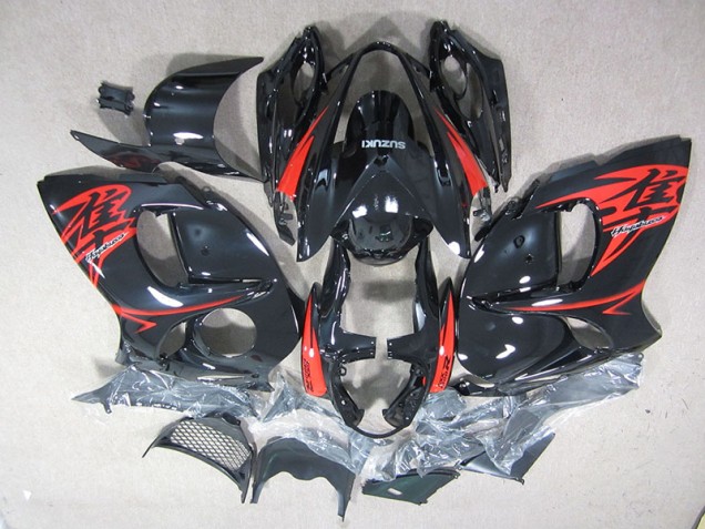 Preto Vermelho Injeção Kit Carenagem GSXR 1300 Hayabusa 08-19