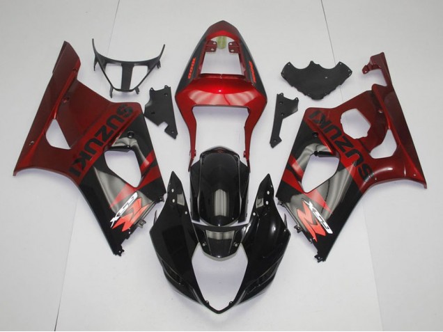 Preto Vermelho Kits Completo Carenagem GSXR 1000 K3 03-04 Preto Vermelho Kits Completo Carenagem GSXR 1000 K3 03-04