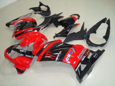 Preto Vermelho Monster Abs Plásticos ZX 250R 08-12