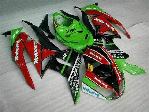 Preto Vermelho Verdecard Carenagem ZX6R 09-12 Preto Vermelho Verdecard Carenagem ZX6R 09-12