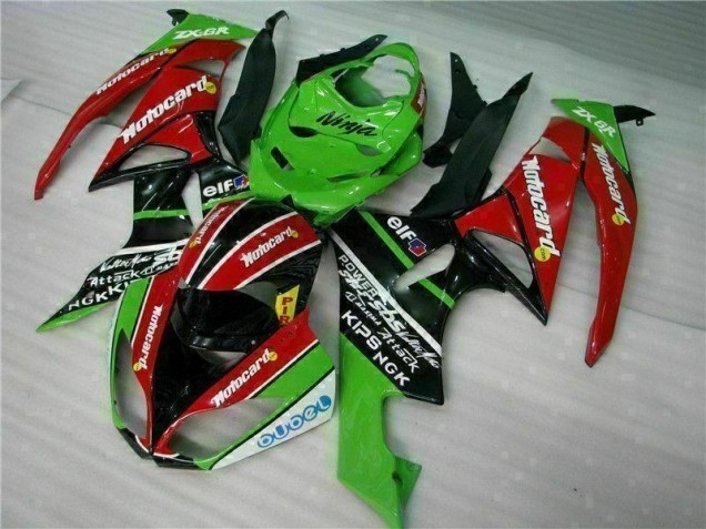 Preto Vermelho Verdecard Carenagem ZX6R 09-12 Preto Vermelho Verdecard Carenagem ZX6R 09-12