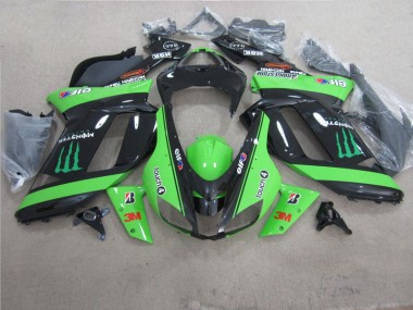 Verde Preto 3M Monster Carenagem ZX6R 07-08