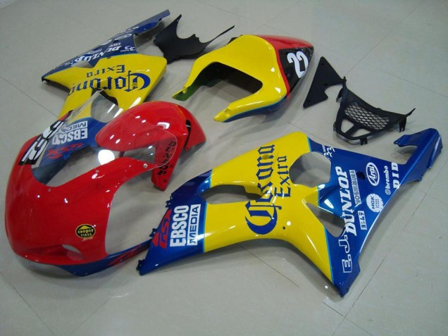 Vermelho Amarelo Azul Corona Corrida Carenagem GSXR 1000 K1 00-02 Vermelho Amarelo Azul Corona Corrida Carenagem GSXR 1000 K1 00-02
