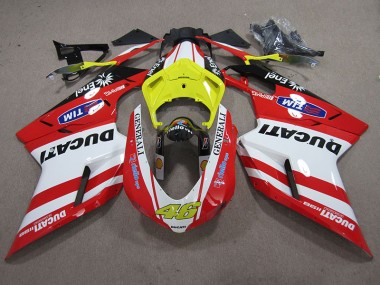 Vermelho Branco Generali 46 Carenagem Ducati 1098 07-14