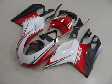 Vermelho Branco Injeção Kit Carenagem Ducati 848 1098 1198 07-14